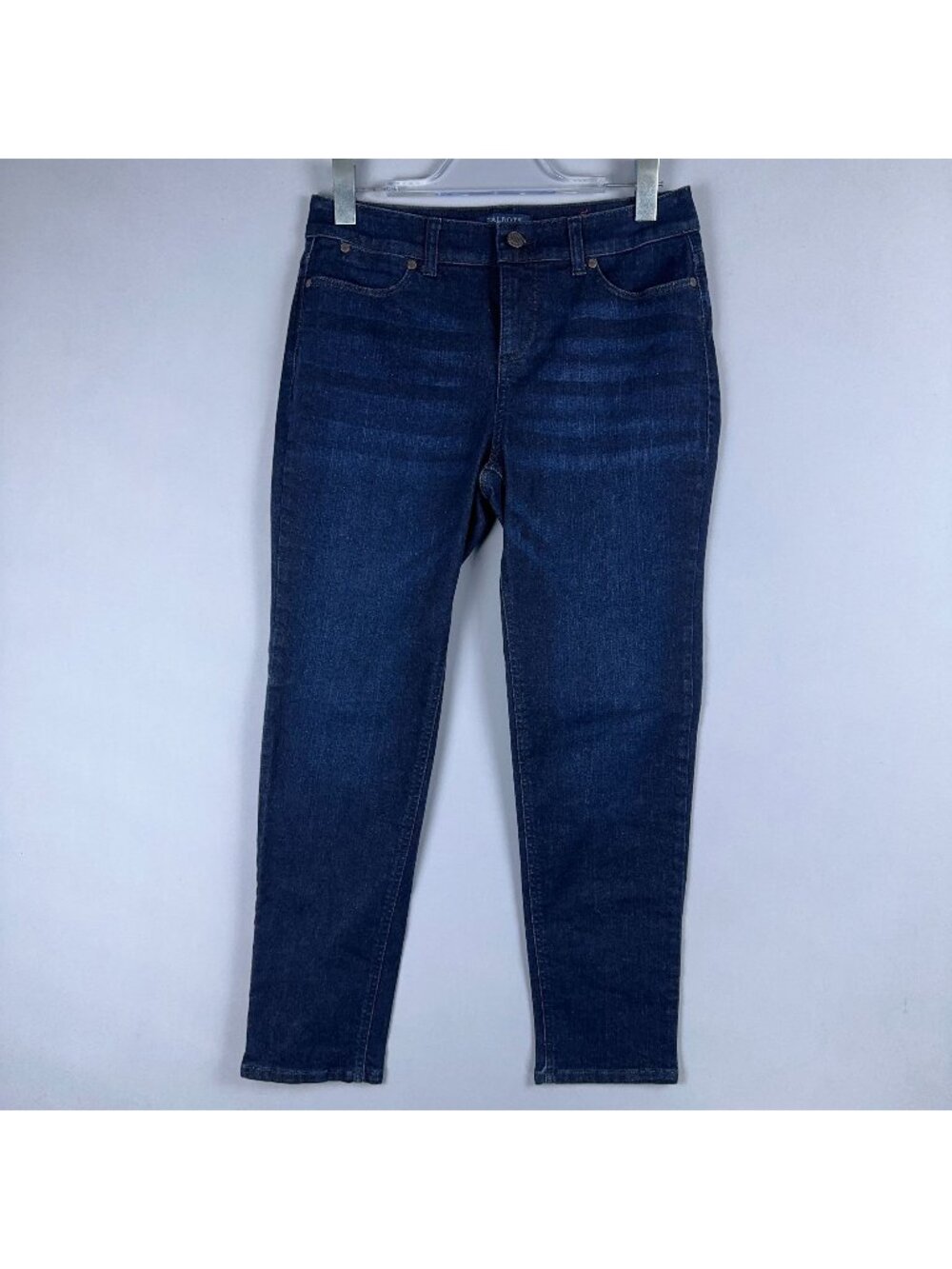 Talbots Ankle Jeans Simply Flattering 5 Pockets Stretch Womens 6P Blue Dark Wash